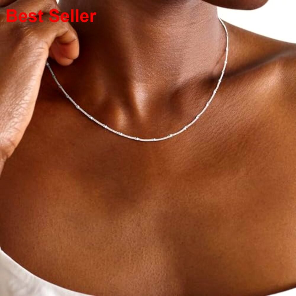 925 Sterling Silver Cuban Link Chain Necklace, Dainty Layering Jewelry - Picture 6 of 7